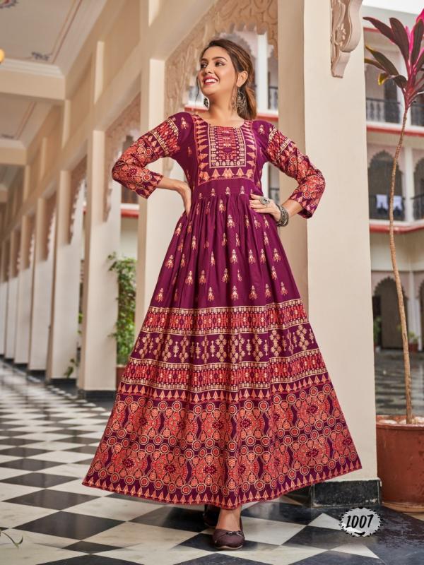 Banwery Flora Festive Wear Long rayon Anarkali Kurti Collection